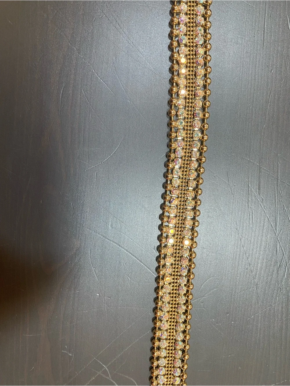 Christine Alexander Rhinestone Crystal Western Belt Black Gold M Medium